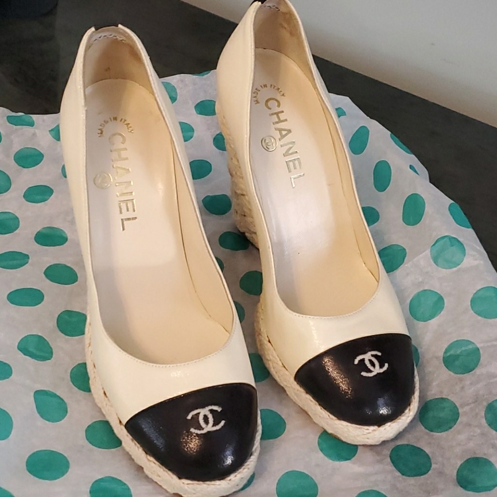 100% Authentic Chanel Wedges